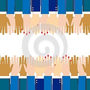 Teamwork Hands in Working Group, Business Partnership Icon