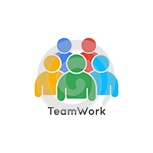 Teamwork icon business concept. Team work logo