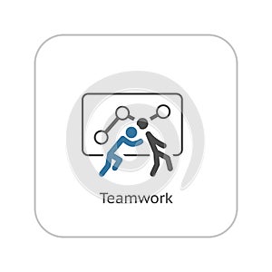 Teamwork Icon. Flat Design