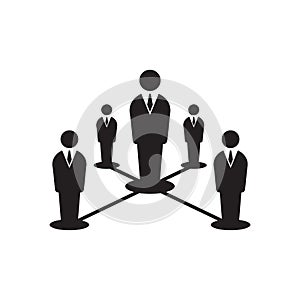The teamwork icon. Leadership and connection, business teams symbol. Flat illustration