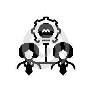 Black solid icon for Teamwork, office and work