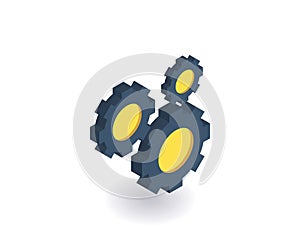 Teamwork icon. Vector illustration in flat isometric 3D style