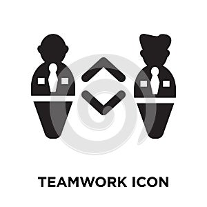 Teamwork icon vector isolated on white background, logo concept