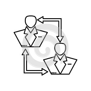 Teamwork icon vector sign and symbol isolated on white background, Teamwork logo concept