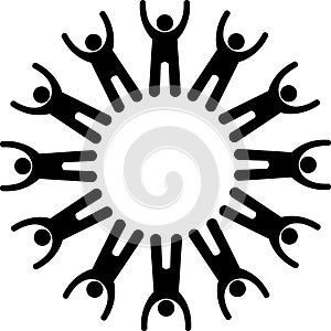 Teamwork icon on white background. friends sign. teamwork concept. group symbol. flat style photo