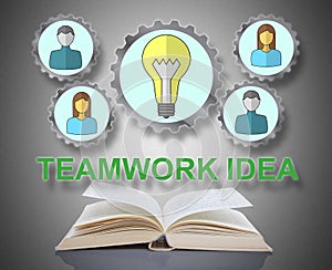 Teamwork idea concept above a book