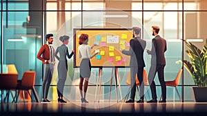 Teamwork Illustration: Modern Office Collaboration