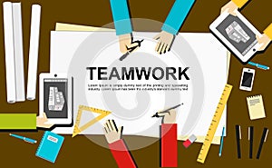 Teamwork illustration. Teamwork concept.