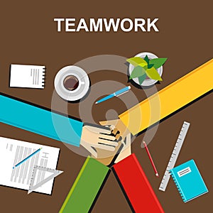 Teamwork illustration. Teamwork concept. Flat design illustration concepts for teamwork, team, meeting, business, finance