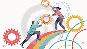 Teamwork and Innovation, Creative Solutions, vector design Generative AI