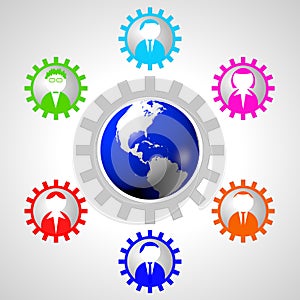 Teamwork/ Internet concept