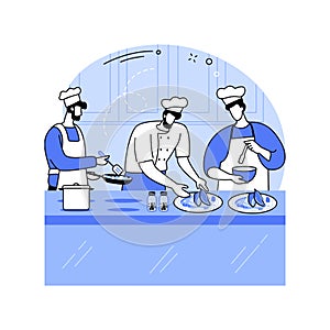 Teamwork in the kitchen isolated cartoon vector illustrations.