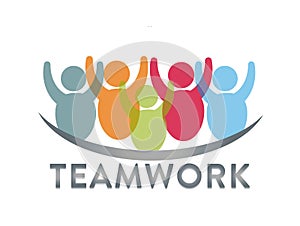 Teamwork logo icon symbol Group of friends