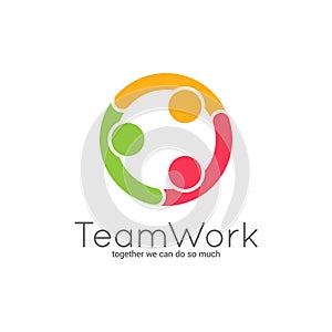 Teamwork logo. Team union on white background