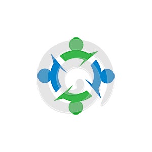 Teamwork logo vector icon