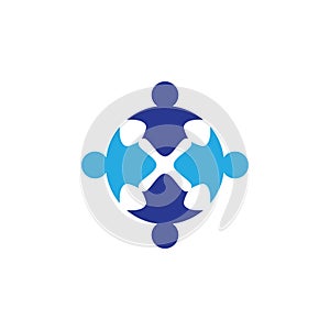 Teamwork logo vector icon