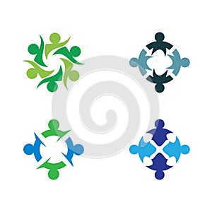 Teamwork logo vector icon