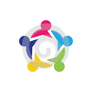 Teamwork logo vector icon illustration