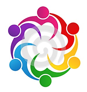 Teamwork love heart people