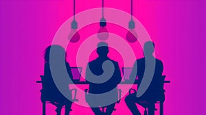 Teamwork Meeting Generating Ideas for Business Solutions and Decision Making