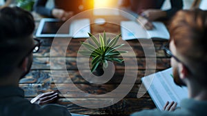 Teamwork Meeting Generating Ideas for Business Solutions and Decision Making