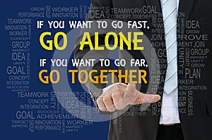 Teamwork motto business concept