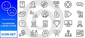 teamwork outline icon collection. Vector illustration