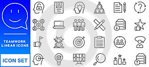 teamwork outline icon collection. Vector illustration