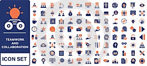 teamwork outline icon collection. Vector illustration