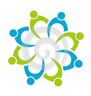 Teamwork people contributing at work icon