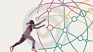 Teamwork People Interacting Network Abstract Vector, vector design Generative AI