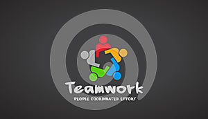 Teamwork People Logo. Vector Design Illustration