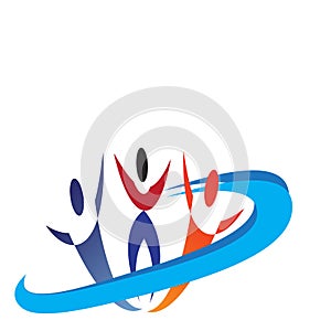 Teamwork  people union business partners logo icon