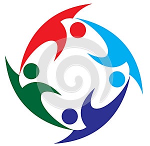 Teamwork people union business partners logo icon