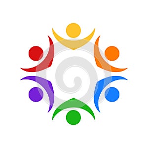 Teamwork people unity group, icon vector