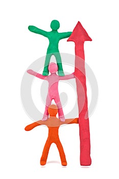Teamwork plasticine figurines