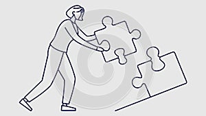 Teamwork and problem-solving concept with people and puzzle. vector design Generative AI