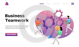 Teamwork Project Vector Illustration Concept , Suitable for web landing page, ui,  mobile app, editorial design, flyer, banner, an