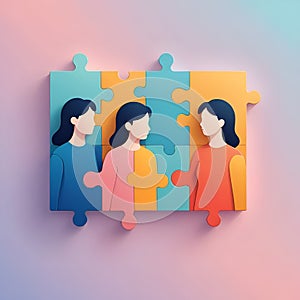 Teamwork Puzzle Concept â Collaboration and Unity photo