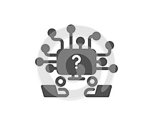 Teamwork question icon. Ask help sign. Vector