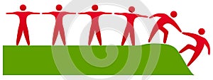 Teamwork red logo with people icons