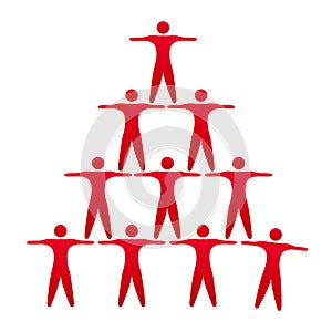 Teamwork red people logo with people icons