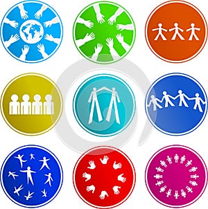 Teamwork sign icons