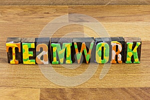 Teamwork strategy cooperation work together focus success