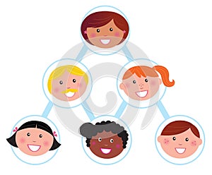 Teamwork and support / working team: human pyramid