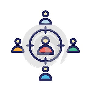 Teamwork, target, teamwork target, goal fully editable vector icons