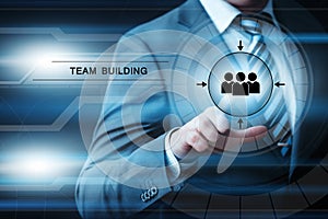 Teamwork Team building Successs Partnership Cooperation Business Technology Internet Concept
