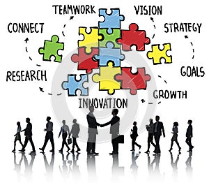 Teamwork Team Connection Strategy Partnership Support Puzzle