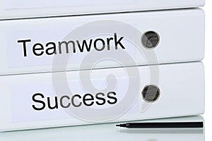 With teamwork and team to success business concept