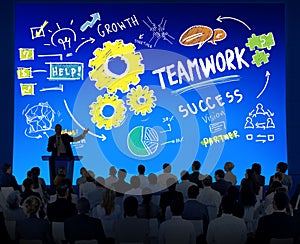 Teamwork Team Together Collaboration Business Seminar Concept